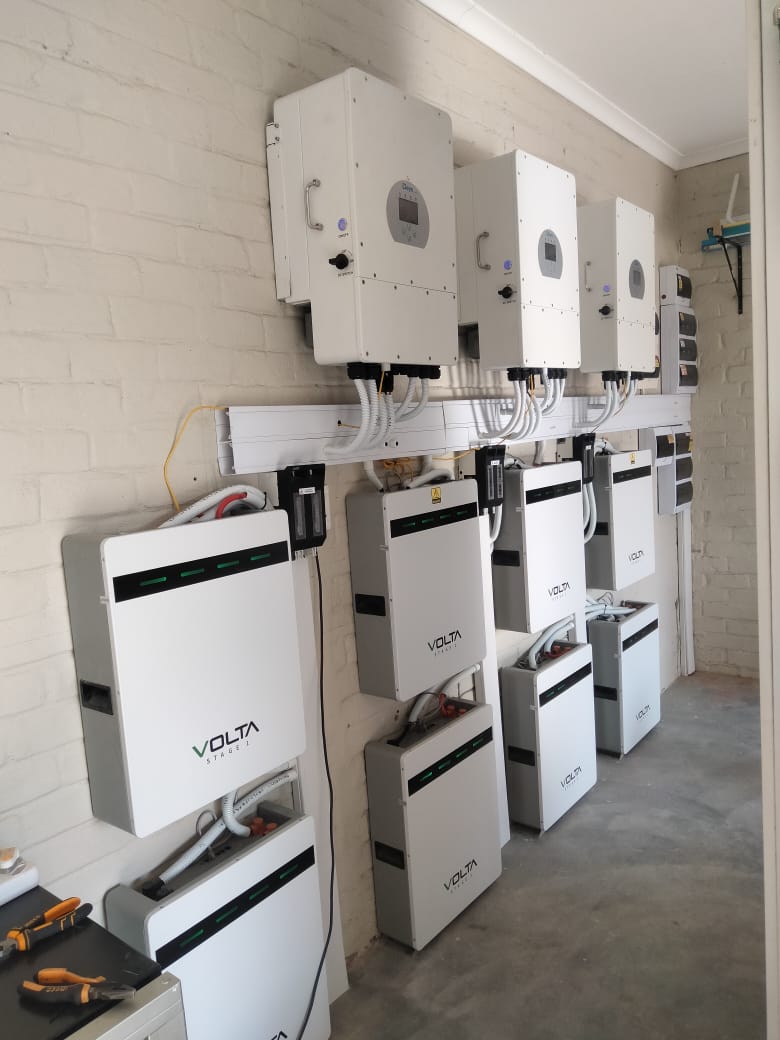 Three Deye inverters with Volta Stage 1 battery bank — residential