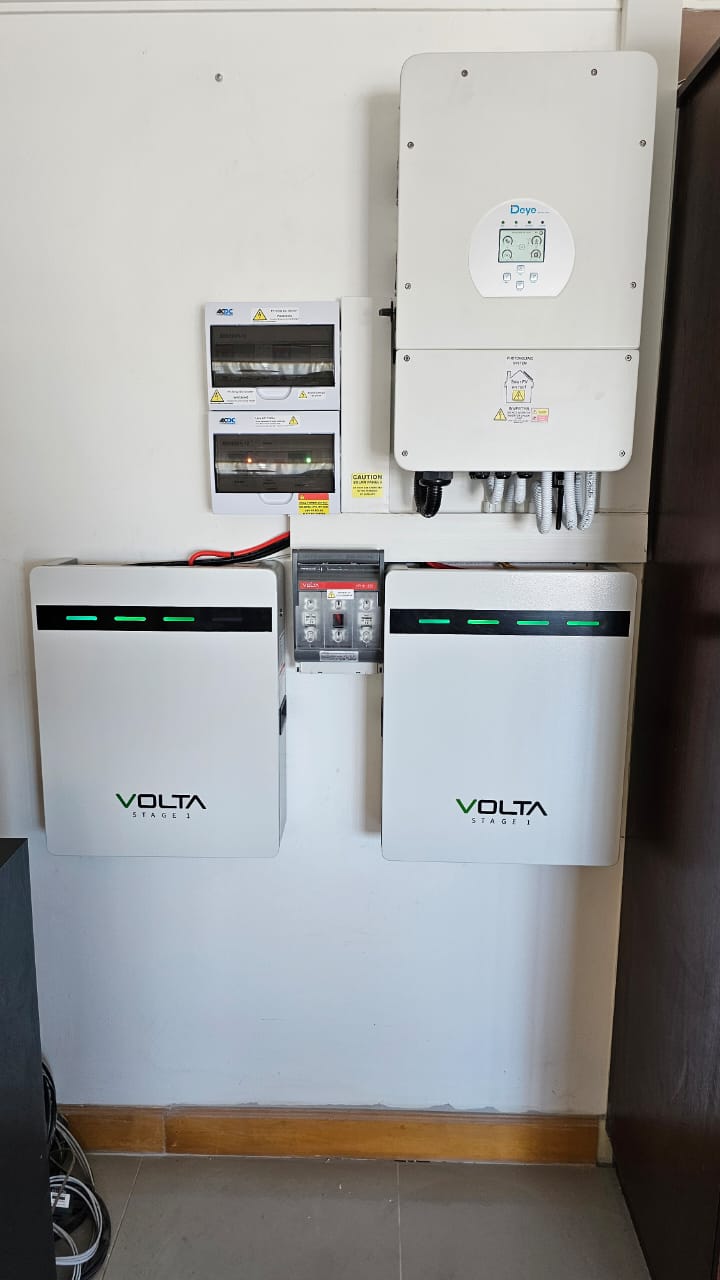 Deye inverter with Volta Stage 1 battery units — residential installation